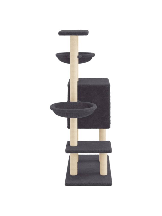 Škrabadlo pro kočky se sisalovými sloupky tmavě šedé 117 cm
