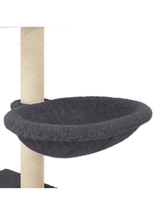 Škrabadlo pro kočky se sisalovými sloupky tmavě šedé 117 cm