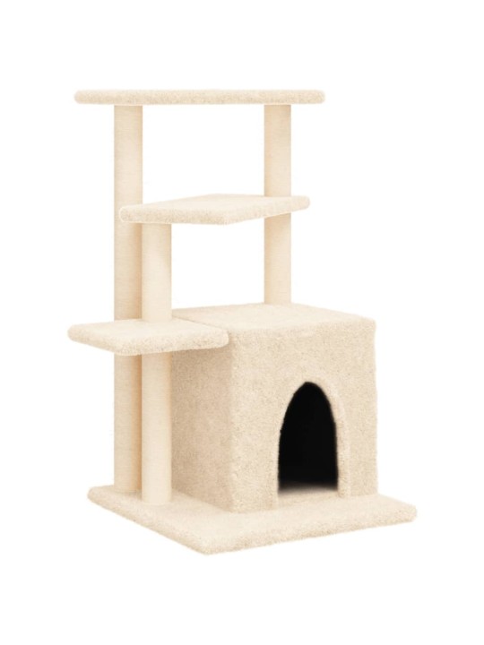 Škrabadlo pro kočky se sisalovými sloupky krémové 83,5 cm