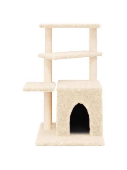 Škrabadlo pro kočky se sisalovými sloupky krémové 83,5 cm