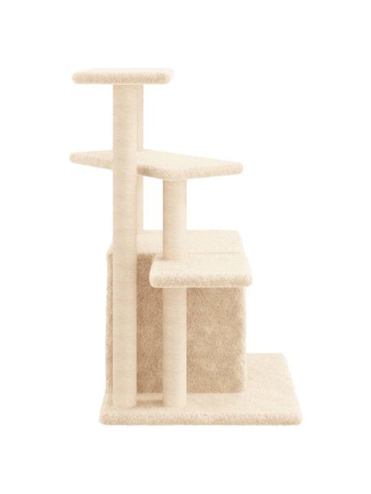 Škrabadlo pro kočky se sisalovými sloupky krémové 83,5 cm