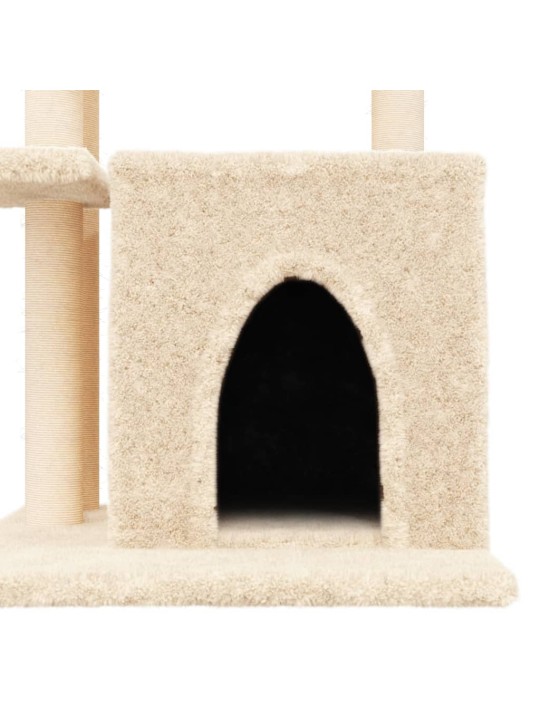 Škrabadlo pro kočky se sisalovými sloupky krémové 83,5 cm