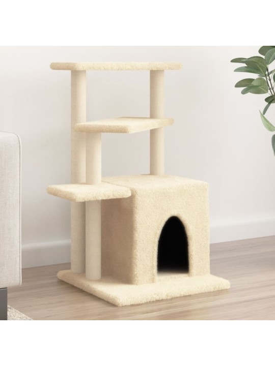 Škrabadlo pro kočky se sisalovými sloupky krémové 83,5 cm