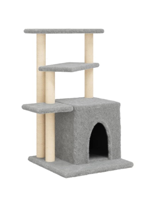 Škrabadlo pro kočky se sisalovými sloupky světle šedé 83,5 cm