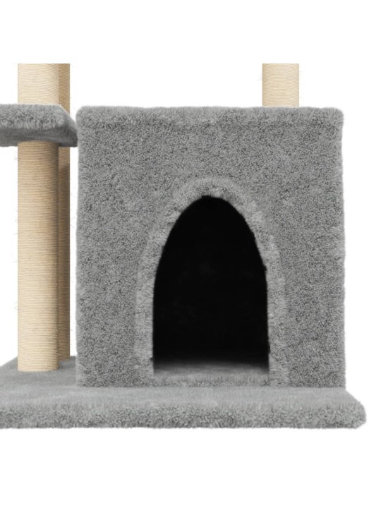 Škrabadlo pro kočky se sisalovými sloupky světle šedé 83,5 cm