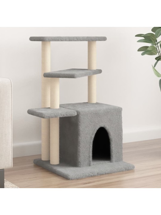 Škrabadlo pro kočky se sisalovými sloupky světle šedé 83,5 cm