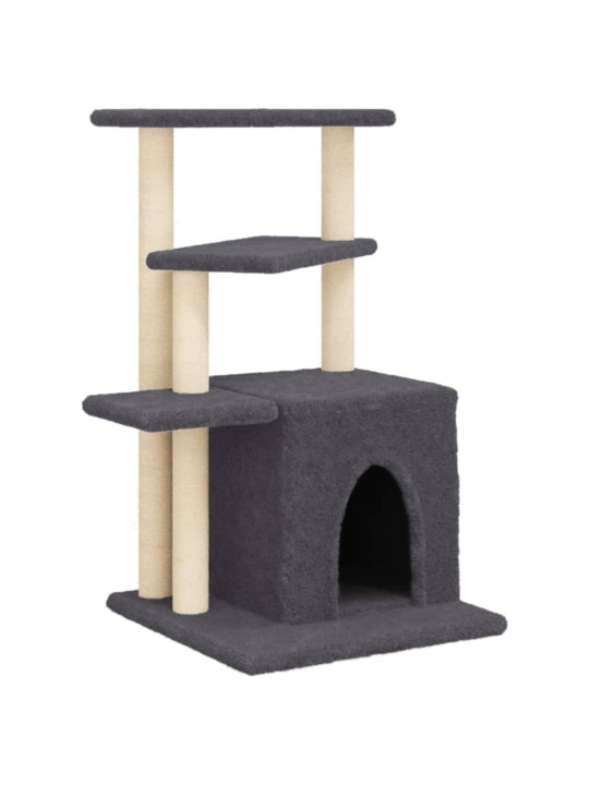 Škrabadlo pro kočky se sisalovými sloupky tmavě šedé 83,5 cm