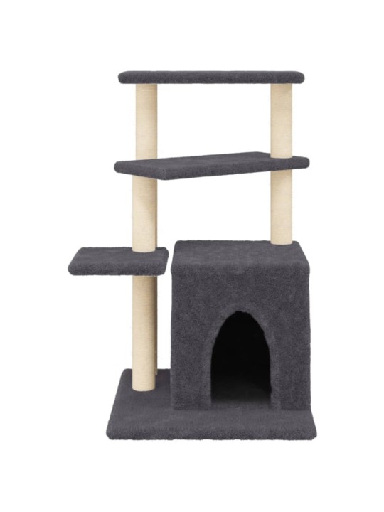 Škrabadlo pro kočky se sisalovými sloupky tmavě šedé 83,5 cm
