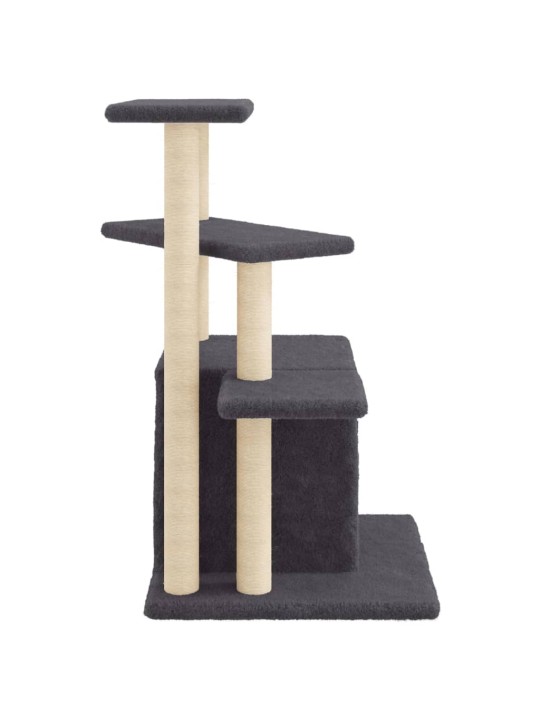 Škrabadlo pro kočky se sisalovými sloupky tmavě šedé 83,5 cm
