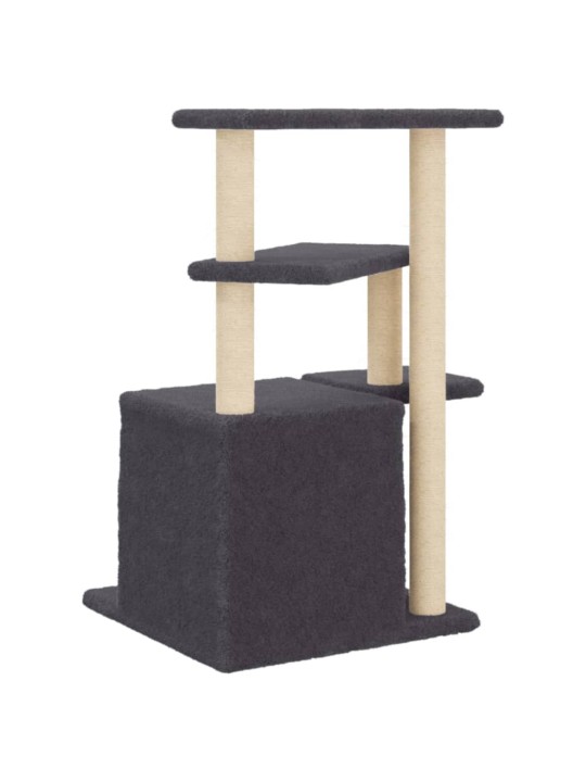 Škrabadlo pro kočky se sisalovými sloupky tmavě šedé 83,5 cm