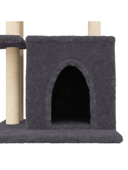 Škrabadlo pro kočky se sisalovými sloupky tmavě šedé 83,5 cm