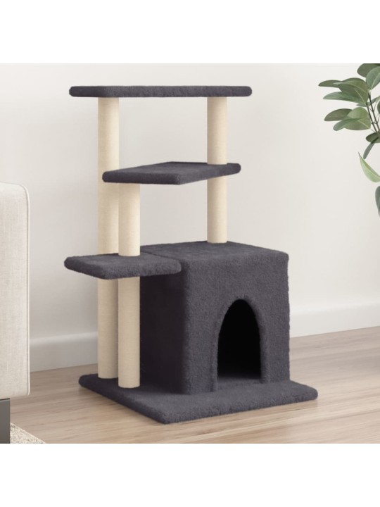 Škrabadlo pro kočky se sisalovými sloupky tmavě šedé 83,5 cm