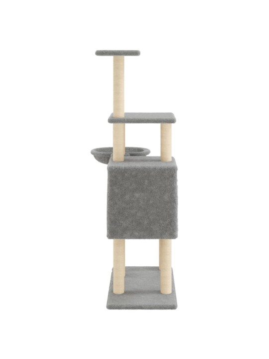 Škrabadlo pro kočky se sisalovými sloupky světle šedé 131 cm