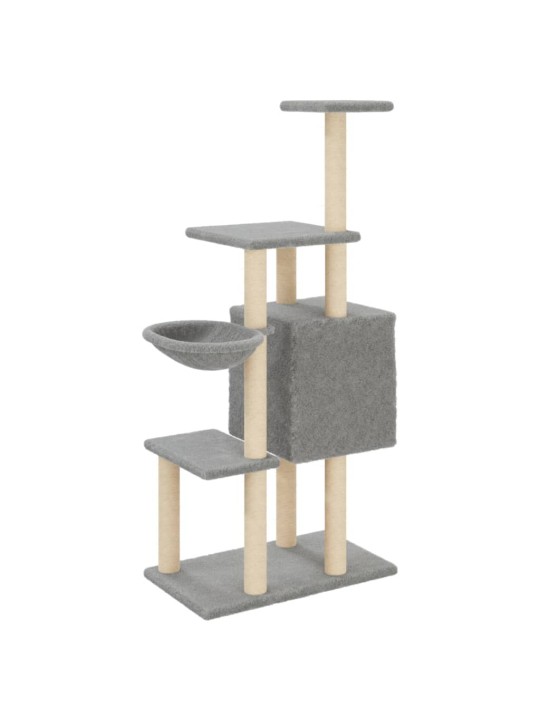 Škrabadlo pro kočky se sisalovými sloupky světle šedé 131 cm