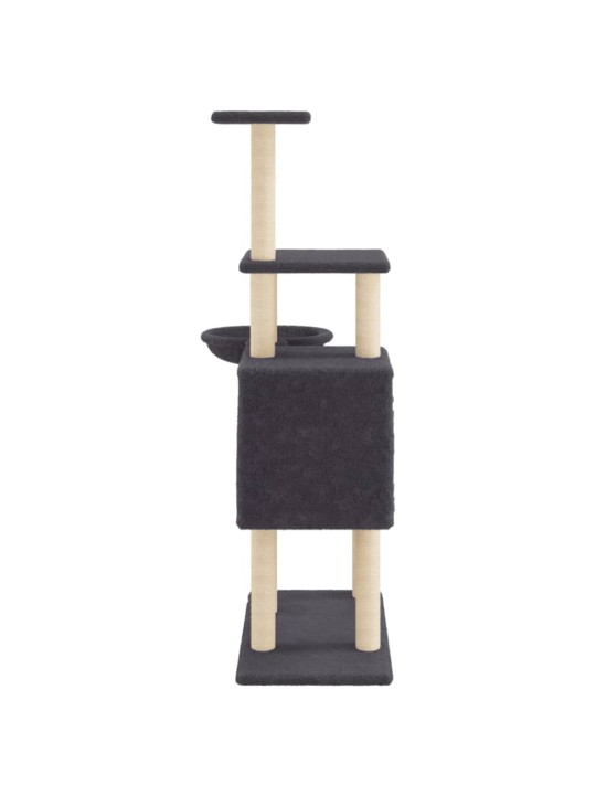 Škrabadlo pro kočky se sisalovými sloupky tmavě šedé 131 cm
