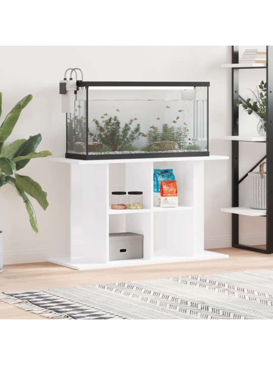 Stojan na akvárium lesklý bílý 100x40x60 cm kompozitní dřevo