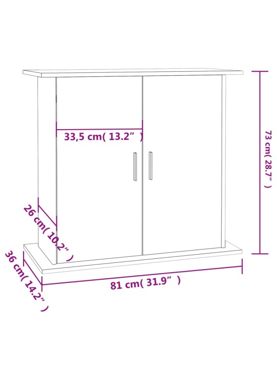 Stojan na akvárium kouřový dub 81 x 36 x 73 cm kompozitní dřevo