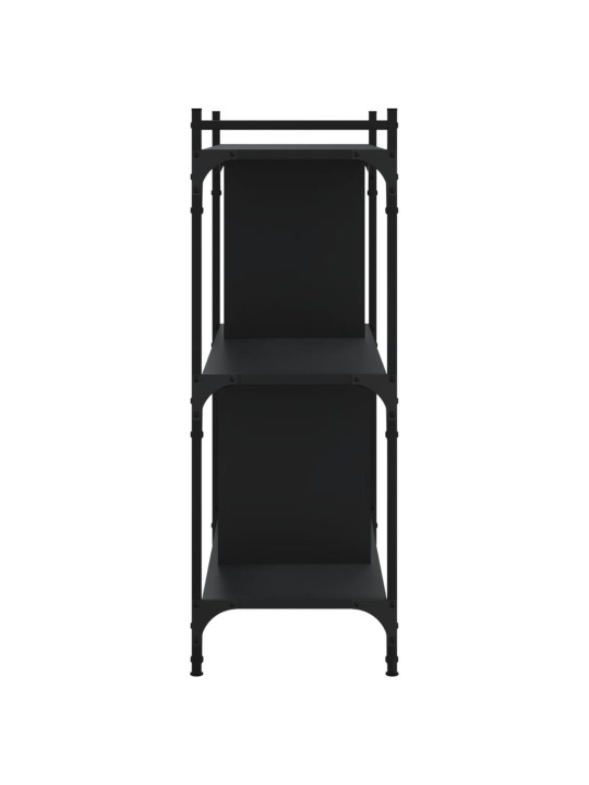 Knihovna se 3 policemi černá 76 x 32 x 88 cm kompozitní dřevo
