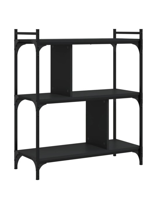 Knihovna se 3 policemi černá 76 x 32 x 88 cm kompozitní dřevo