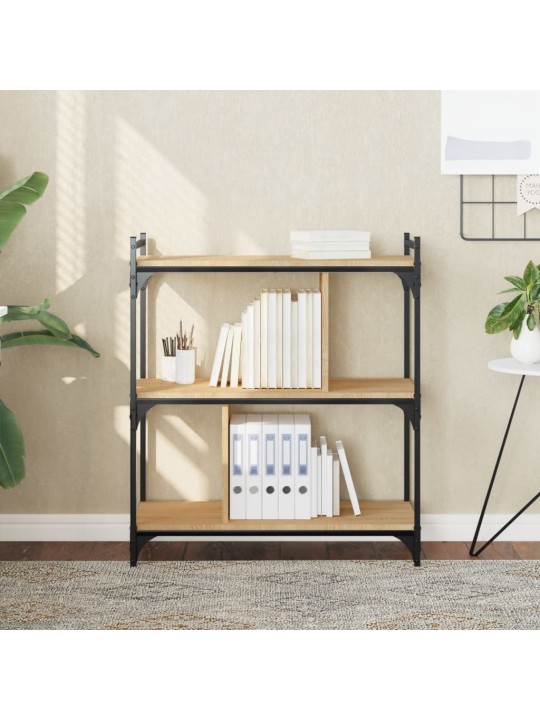 Knihovna se 3 policemi dub sonoma 76x32x88 cm kompozitní dřevo