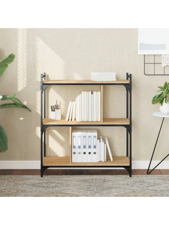 Knihovna se 3 policemi dub sonoma 76x32x88 cm kompozitní dřevo