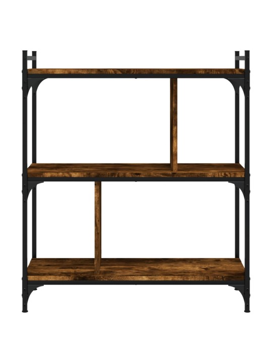 Knihovna se 3 policemi kouřový dub 76x32x88 cm kompozitní dřevo