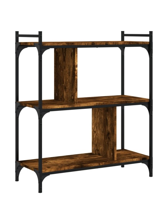 Knihovna se 3 policemi kouřový dub 76x32x88 cm kompozitní dřevo