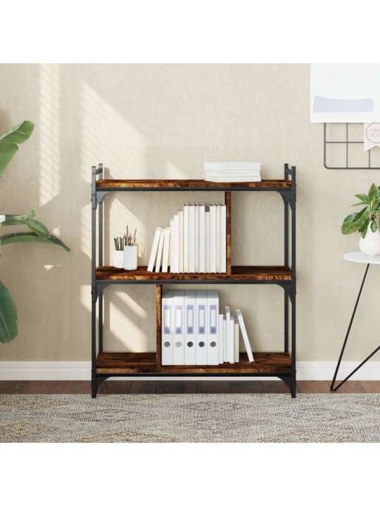 Knihovna se 3 policemi kouřový dub 76x32x88 cm kompozitní dřevo