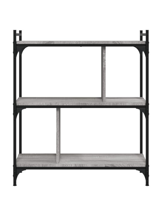 Knihovna se 3 policemi šedá sonoma 76x32x88 cm kompozitní dřevo