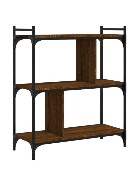 Knihovna se 3 policemi hnědý dub 76x32x88 cm kompozitní dřevo