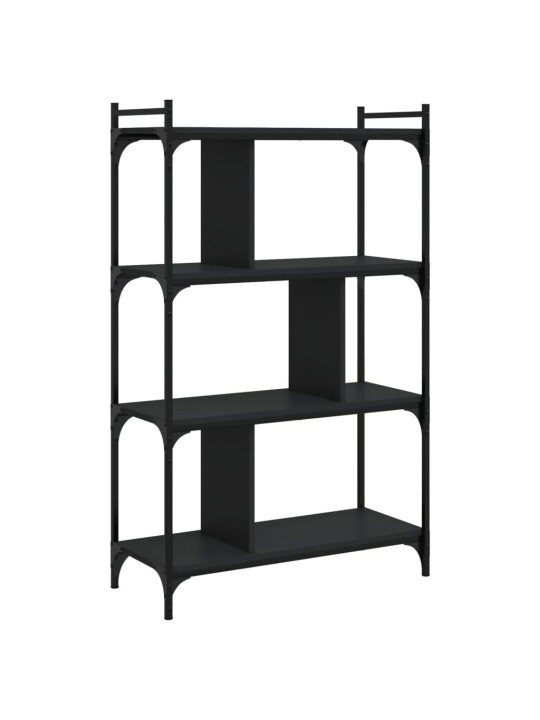 Knihovna se 4 policemi černá 76 x 32 x 123 cm kompozitní dřevo