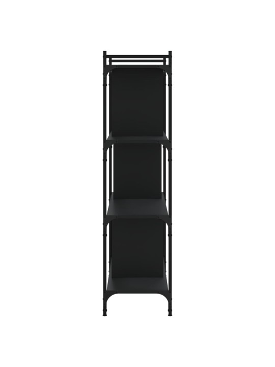 Knihovna se 4 policemi černá 76 x 32 x 123 cm kompozitní dřevo