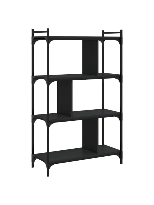 Knihovna se 4 policemi černá 76 x 32 x 123 cm kompozitní dřevo