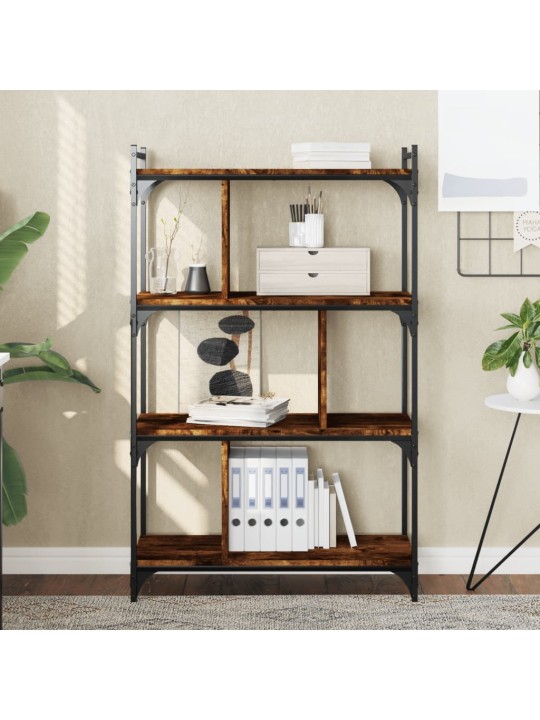Knihovna se 4 policemi kouřový dub 76x32x123cm kompozitní dřevo