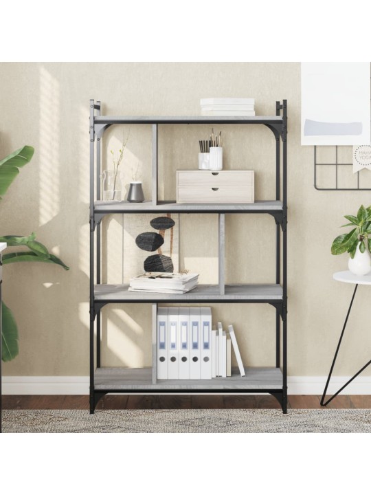 Knihovna se 4 policemi šedá sonoma 76x32x123cm kompozitní dřevo