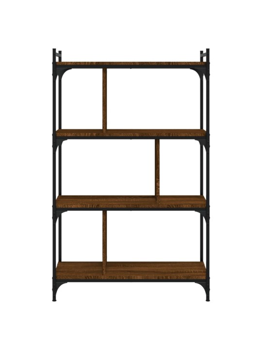 Knihovna se 4 policemi hnědý dub 76x32x123 cm kompozitní dřevo