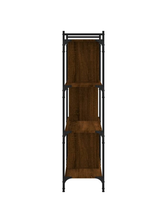 Knihovna se 4 policemi hnědý dub 76x32x123 cm kompozitní dřevo