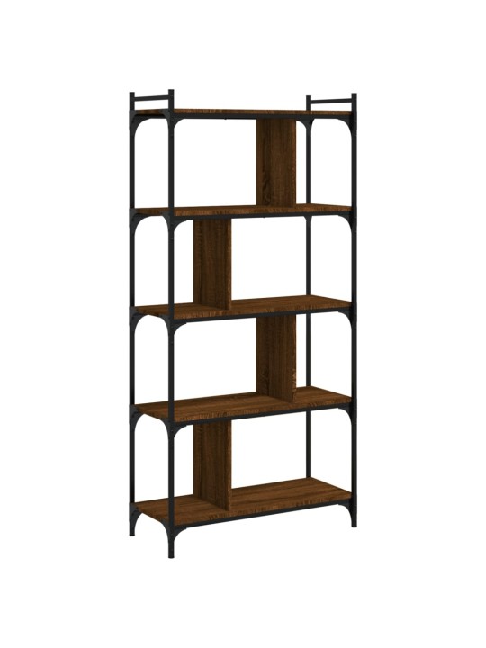 Knihovna s 5 policemi hnědý dub 76x32x158 cm kompozitní dřevo