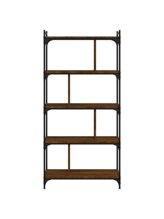 Knihovna s 5 policemi hnědý dub 76x32x158 cm kompozitní dřevo