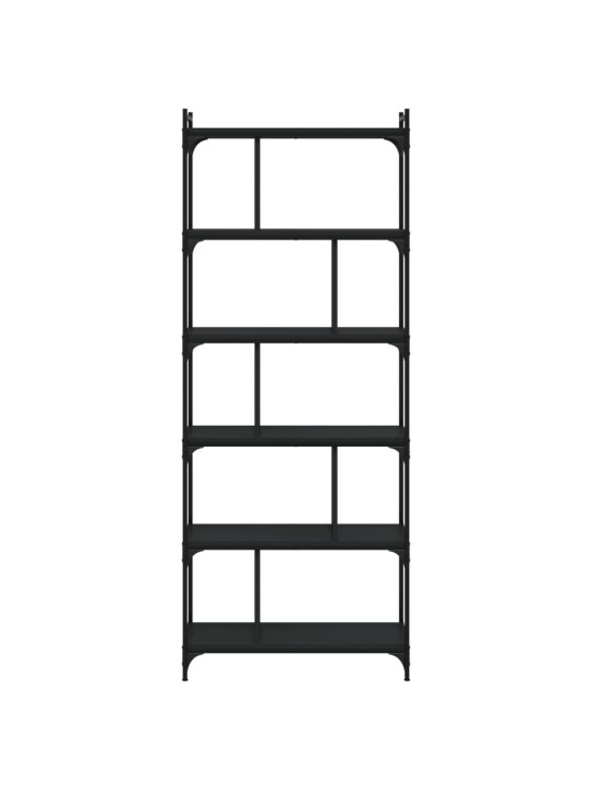 Knihovna s 6 policemi černá 76 x 32 x 192 cm kompozitní dřevo