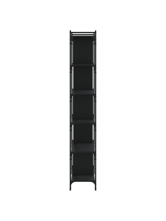 Knihovna s 6 policemi černá 76 x 32 x 192 cm kompozitní dřevo