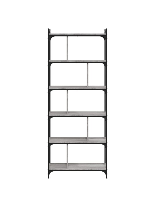 Knihovna s 6 policemi šedá sonoma 76x32x192 cm kompozitní dřevo
