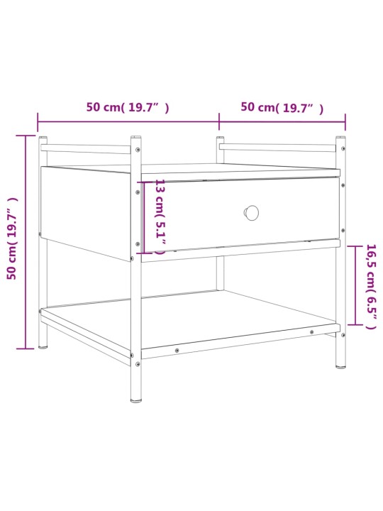 Konferenční stolek kouřový dub 50 x 50 x 50 cm kompozitní dřevo