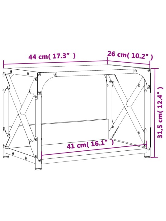 Stojan na tiskárnu 2patrový černý 44x26x31,5cm kompozitní dřevo