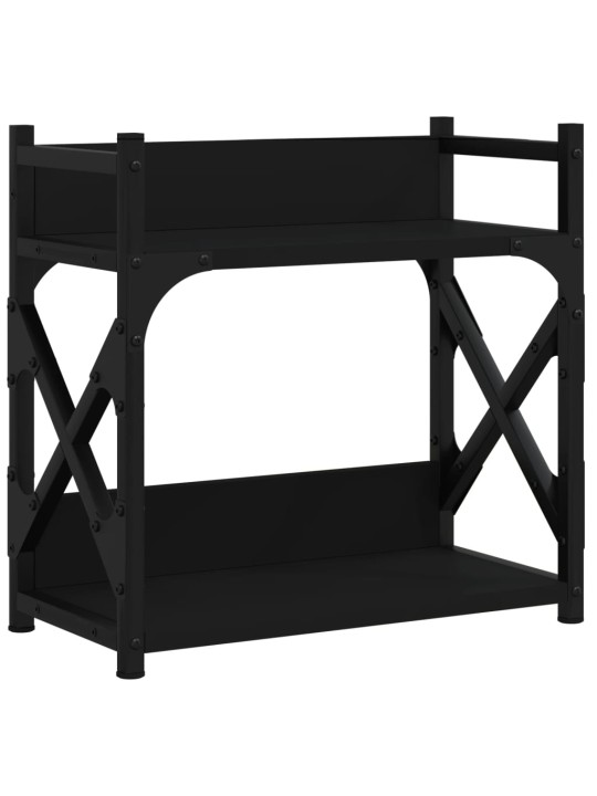 Stojan na tiskárnu 2patrový černý 40x20x40 cm kompozitní dřevo