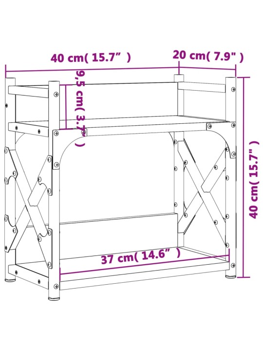 Stojan na tiskárnu 2patrový černý 40x20x40 cm kompozitní dřevo