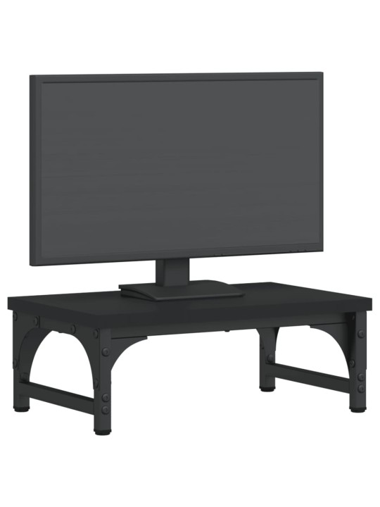 Stojan na monitor černý 37 x 23 x 14 cm kompozitní dřevo