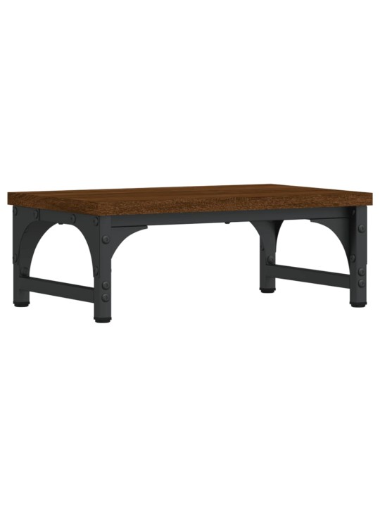 Stojan na monitor hnědý dub 37 x 23 x 14 cm kompozitní dřevo