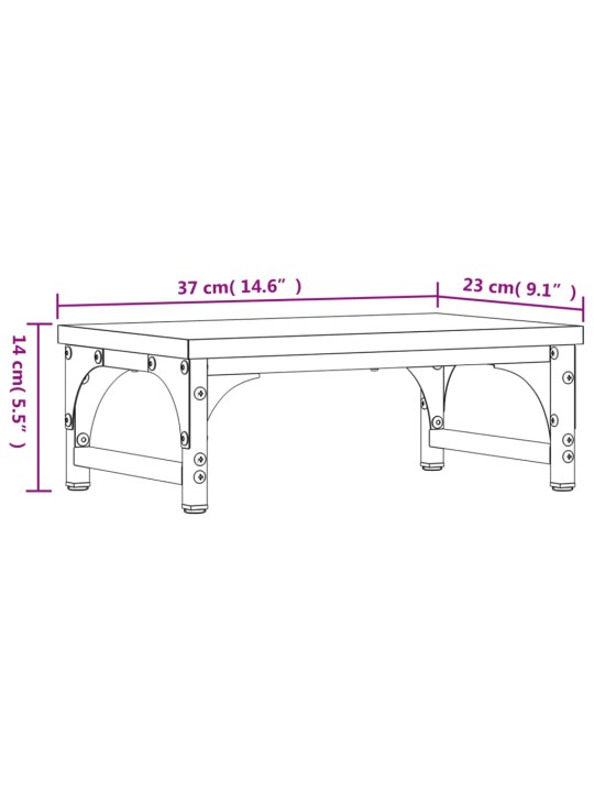 Stojan na monitor hnědý dub 37 x 23 x 14 cm kompozitní dřevo