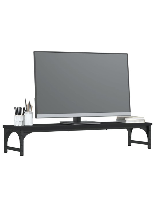 Stojan na monitor černý 85 x 23 x 15,5 cm kompozitní dřevo